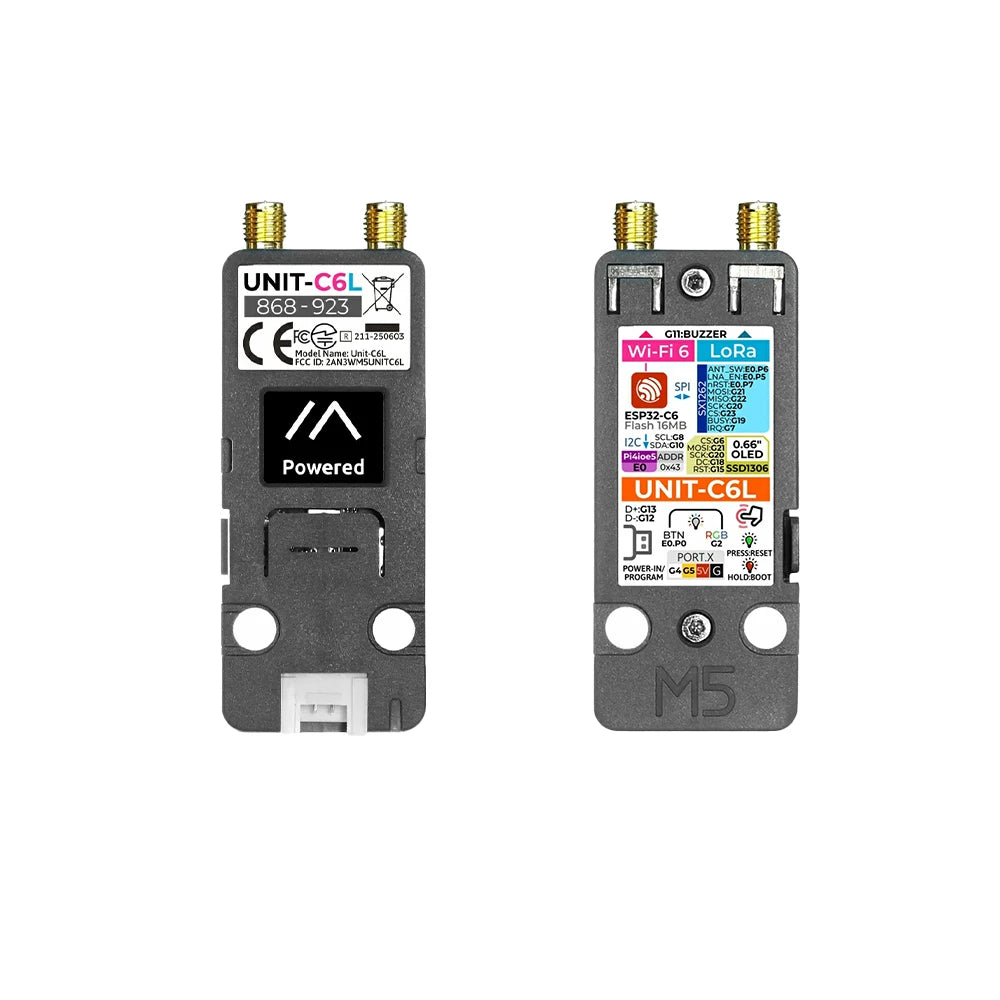 M5Stack Unit C6L LoRa Communication Unit ESP32-C6 Wi-Fi 6 & SX1262 868-923MHz Supports detail image 3
