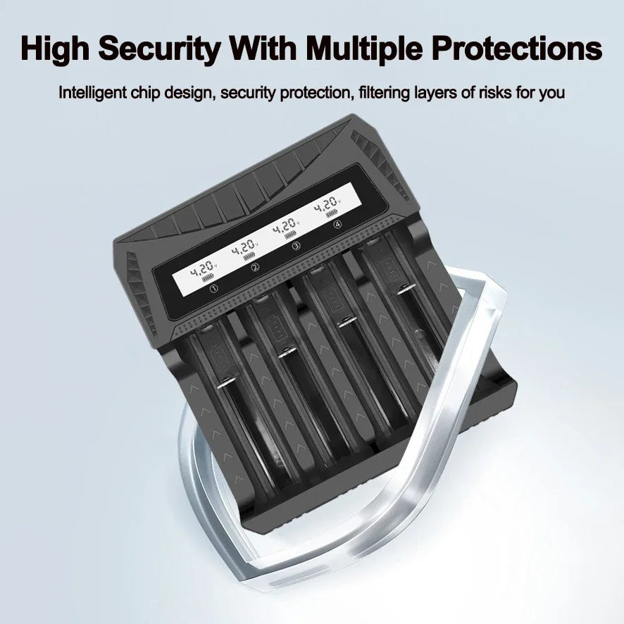 Intelligent LCD Battery USB Charger - 1/2/4 Slots for 18650 4.2V Li-ion & 1.2V Ni-MH AA/AAA detail image 5