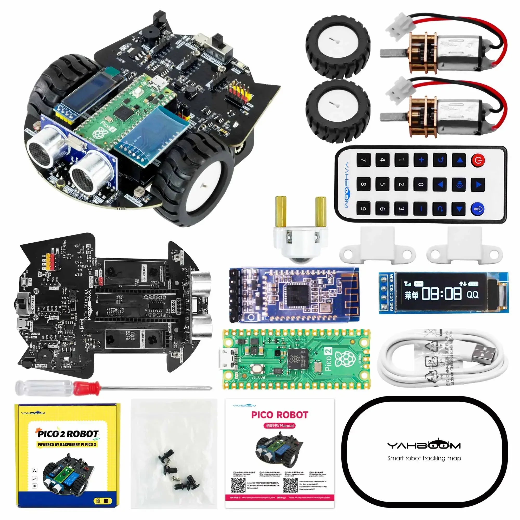 Yahboom Raspberry Pi Pico 2 Robot Car Kit Diy Electronic Coding Robot Kit Support detail image 2