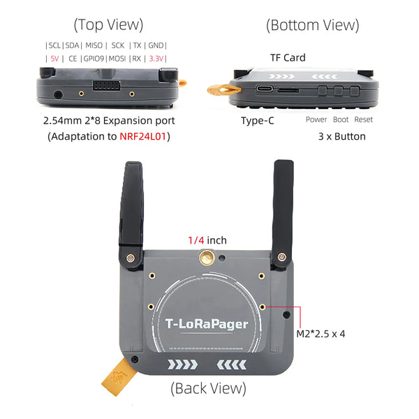 LILYGO T-LoRa Pager ESP32-S3 Handheld IoT Device, 2.33" Display, QWERTY Keyboard, GPS detail image 6