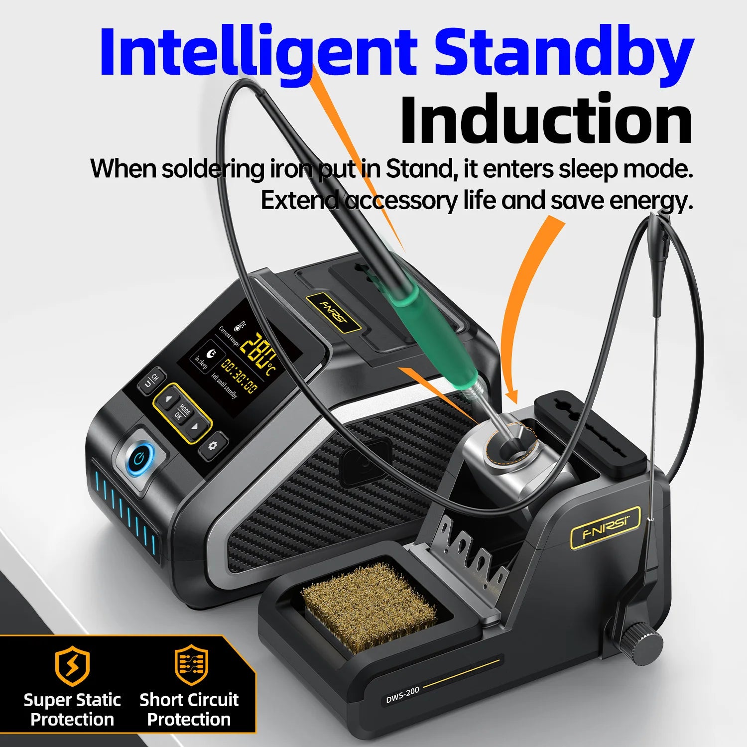 FNIRSI DWS-200 Power Repaid Heating Soldering Iron Staion product image