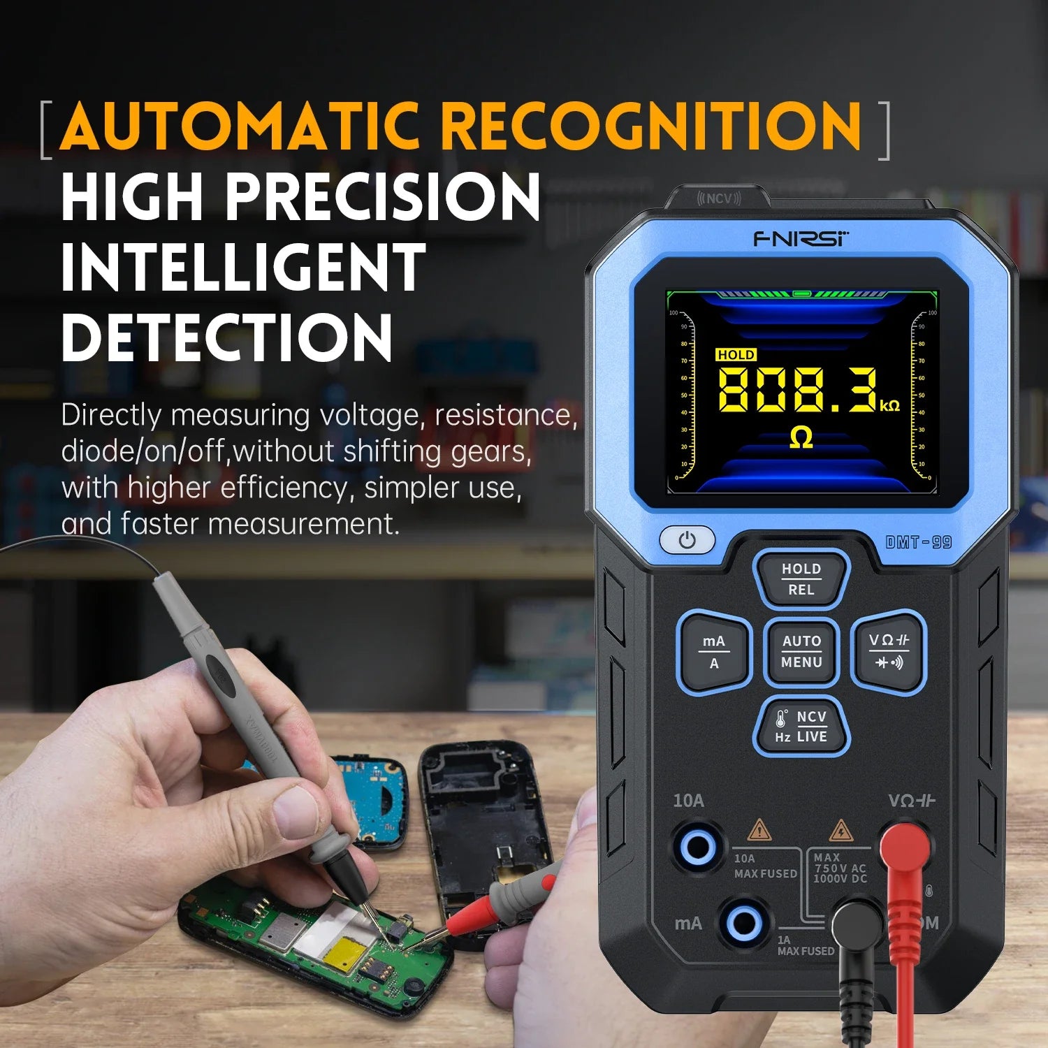 FNIRSI DMT-99 Digital Multimeter Current Voltage Tester detail image 4