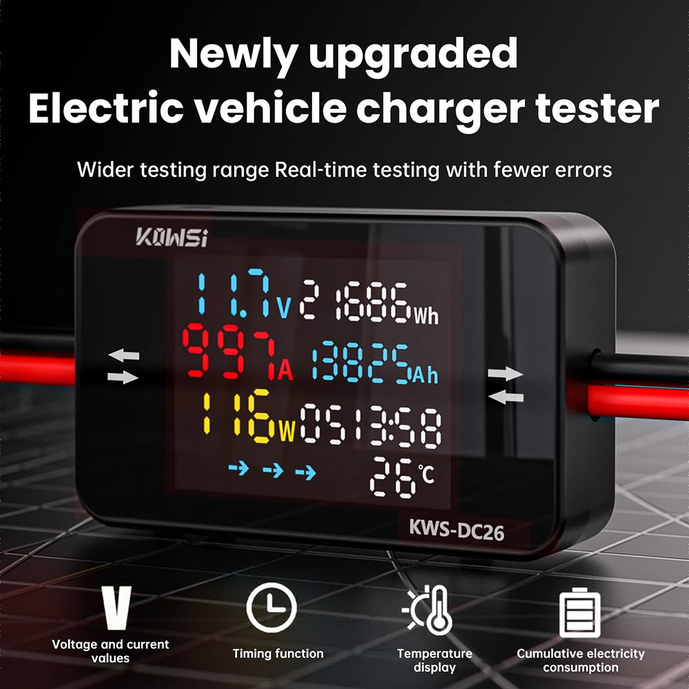 KWS-DC26 Digital Voltmeter Ammeter DC8-80V Power Energy Meter Color Screen Electric Vehicle detail image 2