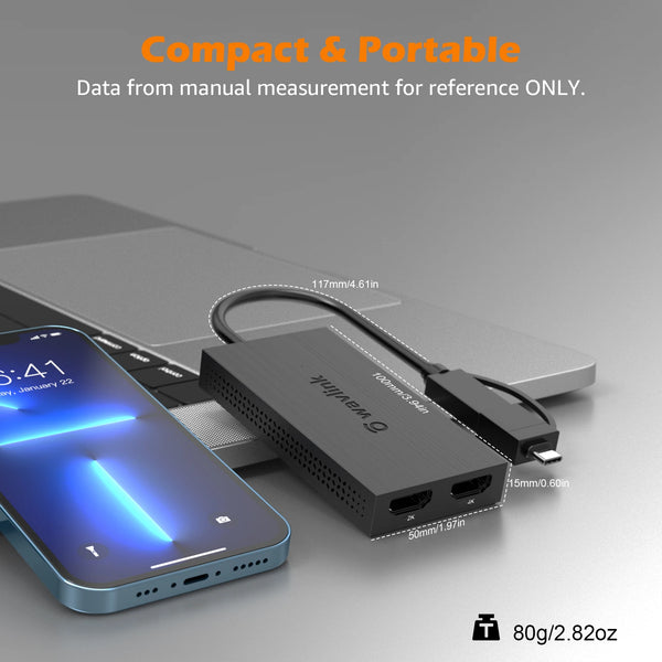 Wavlink USB 3.0 to Dual HDMI 4K Video Graphic Adapter HDTV/Projector/Monitor USB C Display detail image 6