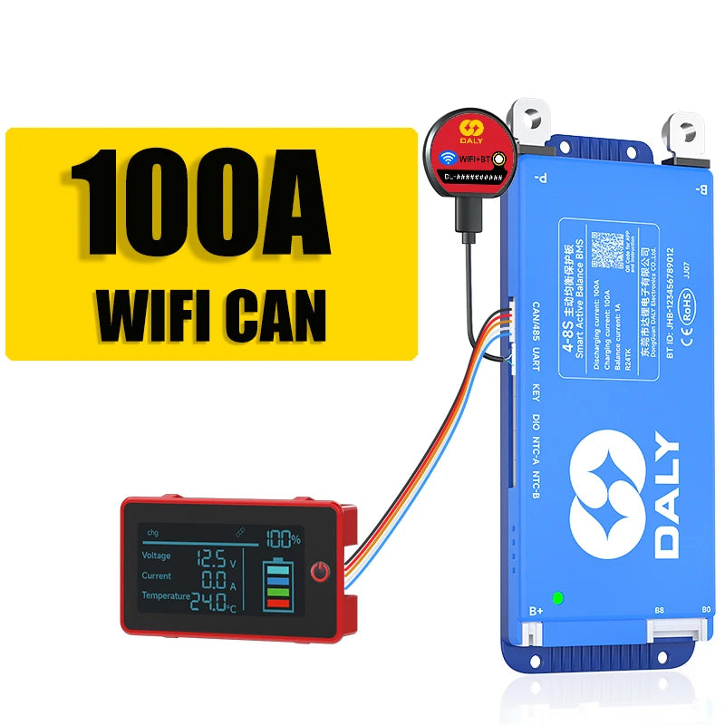 Daly BMS WiFi Active BMS 250 amperios for Lifepo4 4S 8S 24S 100A 150A 200A 500A Active detail image 8