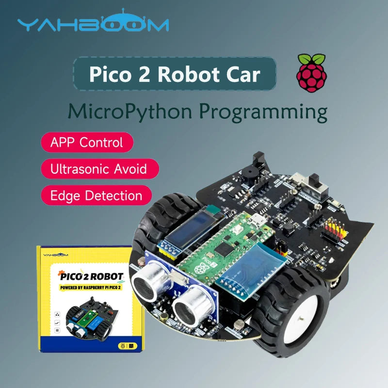 Yahboom Raspberry Pi Pico 2 Robot Car Kit Diy Electronic Coding Robot Kit Support MicroPython Programming product image