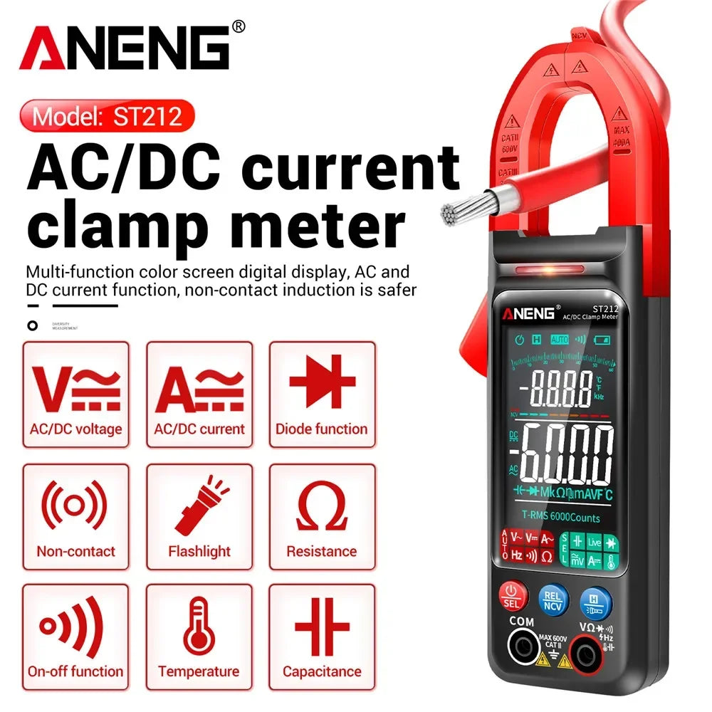 ANENG ST212 Digital Clamp Meter Multimeter 6000 Counts DC/AC Current 400A Amp Multimeter detail image 2