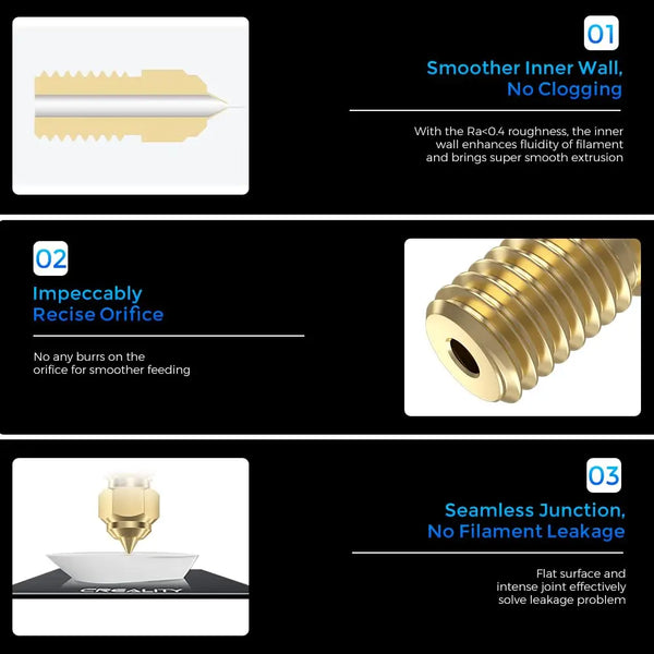 Official Creality Ender 3 V3 SE Nozzles 0.4mm 5PCS High-Speed Brass Nozzles M6 Hotend Extruder Nozzle for Ender 5 S1/Ender 7 3D