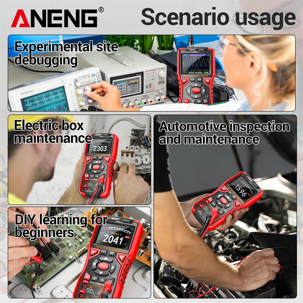 ANENG AOS04 Handheld Oscilloscope Multimeter Digital 50MS/s Sampling Rate Bandwidth Waveform detail image 3