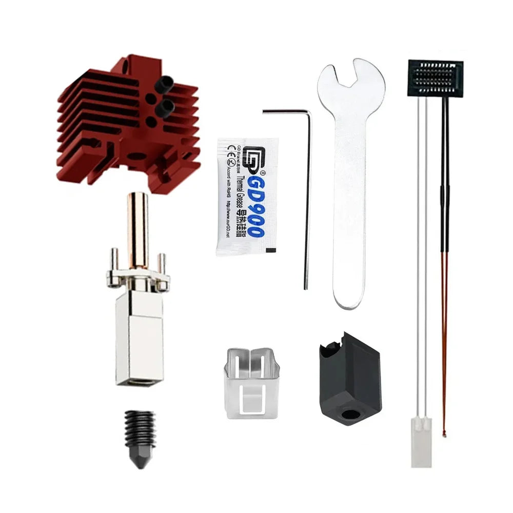 Upgrades V2 Hotend Kit For Bambu Lab P1P X1 P1S X1C Hot End Thermistor Bimetal Throat Bambulab Hardened Steel Nozzle Print Head