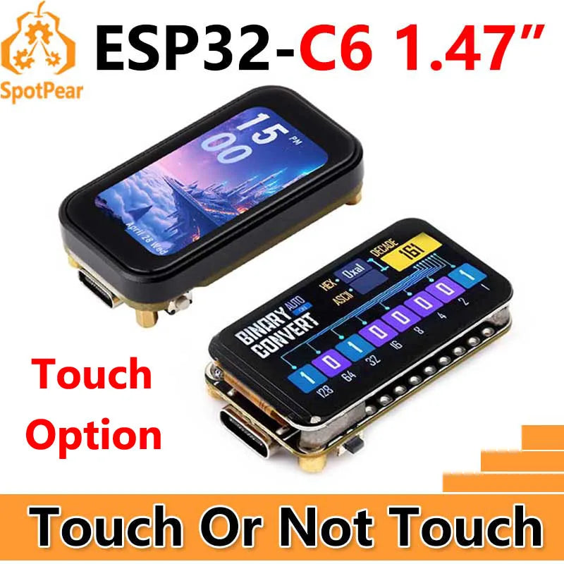 ESP32 C6 Development Board 1.47 inch Touch Option LCD Display Screen ST7789 For Arduino WiFi6/LVGL/HMI On product image