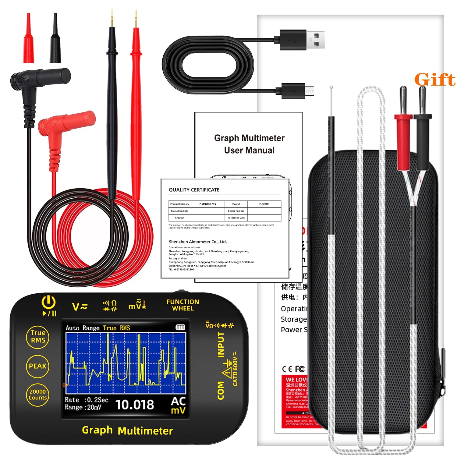 BSIDE S40/S450 Mini Digital Multimeter 20000counts High-precision Multitester 200Mohm detail image 8