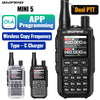 BAOFENG MINI 5 Walkie Talkie Multi Band Bluetooth Programming Dual PTT 2200mAh Copy Frequency New Upgrade UV 5R Mini Ham Radio