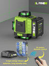 LFINE 3D/4D Laser Level 12/16 Lines Horizontal And Vertical With Remote Control 8 Lines 360°Self-leveling product image