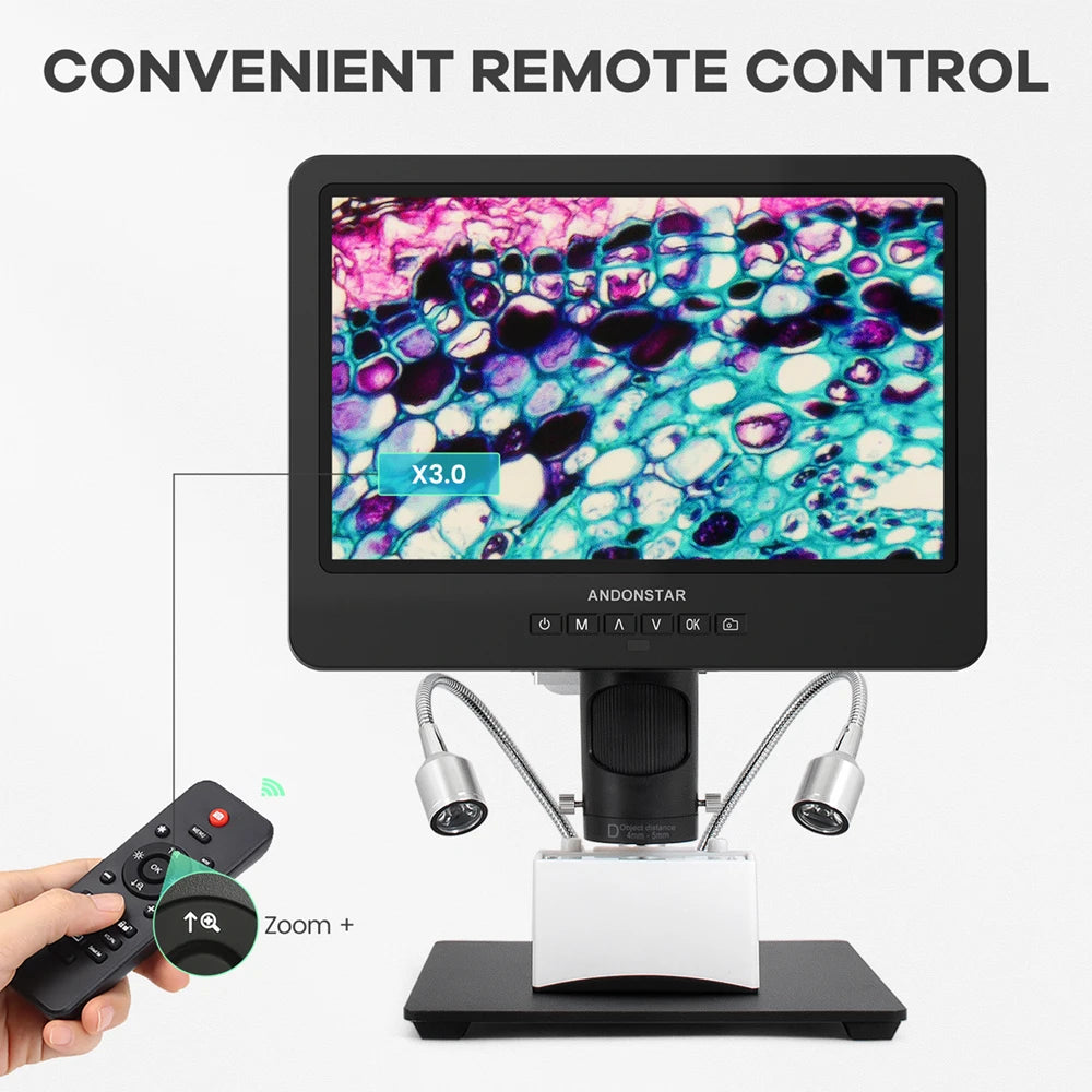 Andonstar AD249S-M 10.1'' IPS LCD UHD 2160P HDMI Digital Microscope 2000X with 3 Lens for detail image 4