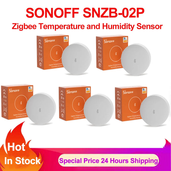 SONOFF SNZB-02P Zigbee Temperature and Humidity Sensor High Accuracy & Fast Refresh Zigbee 3.0 Compatible product image