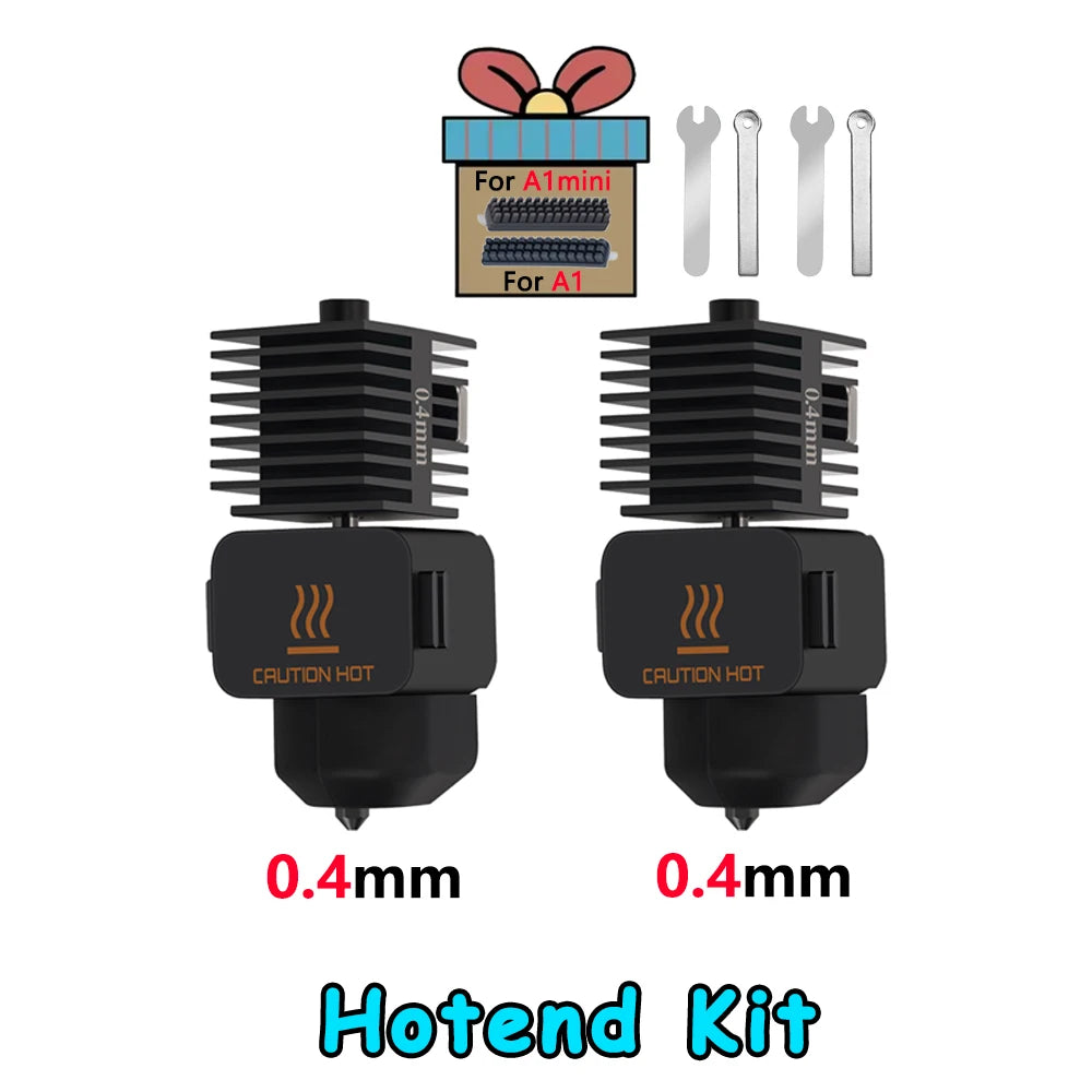 Hotend For Bambu Lab A1 mini Assembly Hotend Kit 0.2 0.4 0.6 0.8MM Replaceable Nozzle For 3D printer Bamboo Lab A1/A1 mini