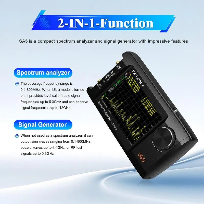 4 Inch IPS LCD SA5 Multi Functional Handheld Spectrum Analyzer 100k-5.3GHz 2-in-1 Signal detail image 6