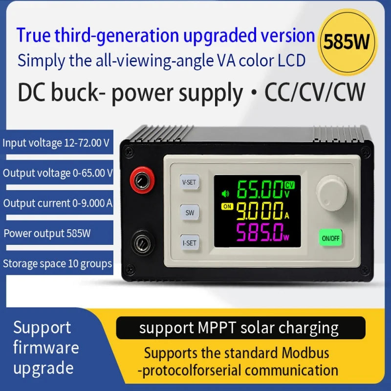 XY6509X DC Buck Converter 65V 9A 585W CNC Adjustable Regulator CC CV Lab Solar Charging detail image 3