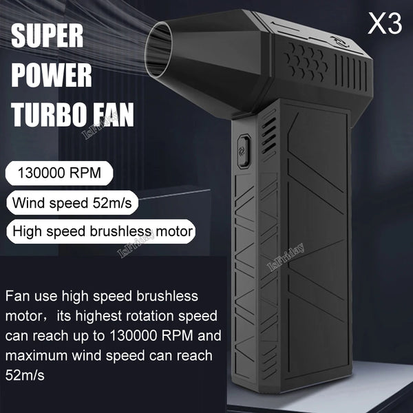 Turbo Fan X3 Rechargeable Blower 130000RPM 52m/s Brushless Air Blower Turbo Jet Fan detail image 6