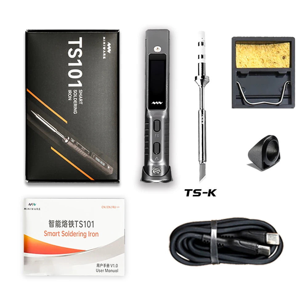 Original TS101 Electric Soldering Iron Adjustable Temperature USB Portable Digital Welding Station 65W Mini TS100 Upgraded