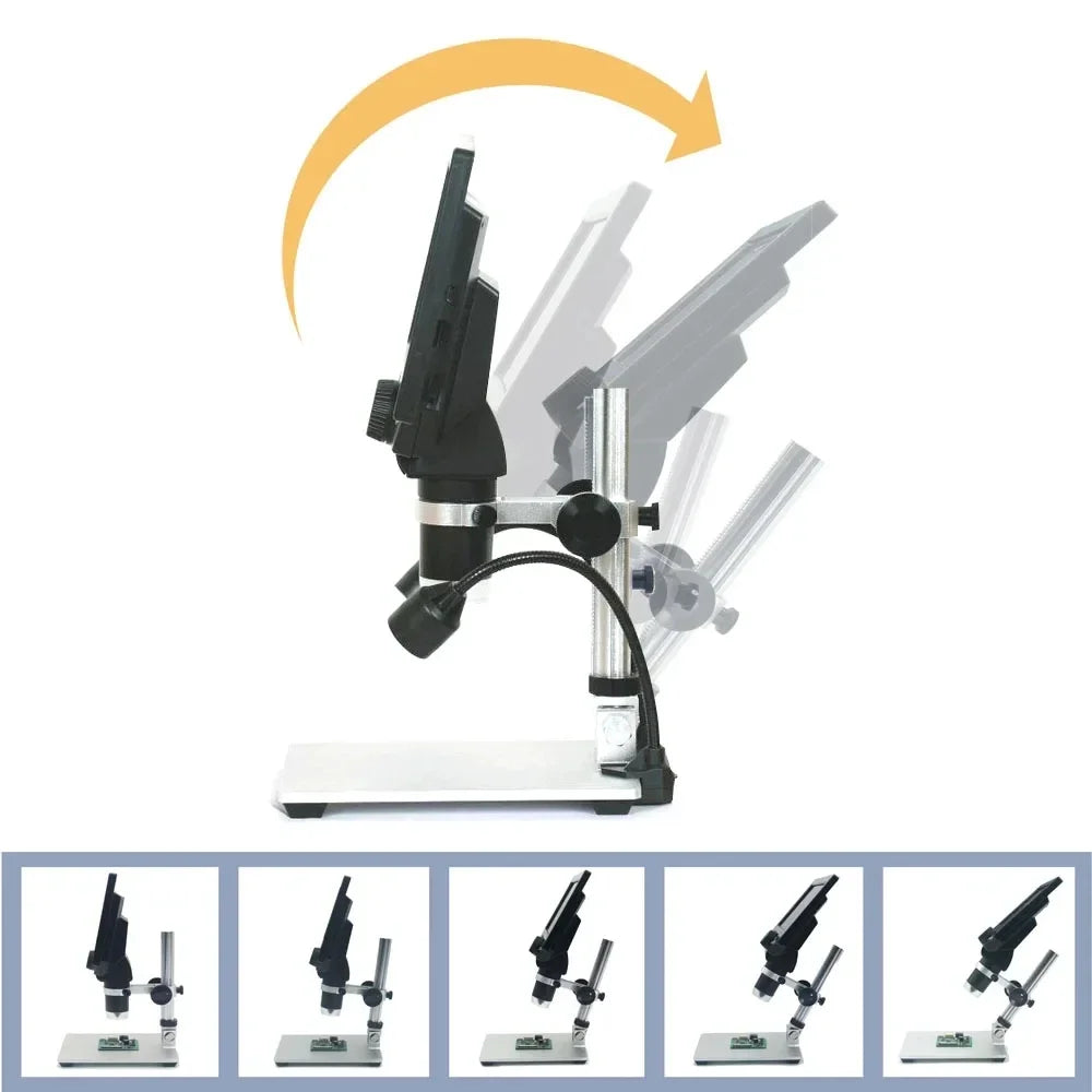 G1200 7-Inch Digital Microscope 1200x Continuous Zoom HD 12MP Industry Microscope Adjustable detail image 4