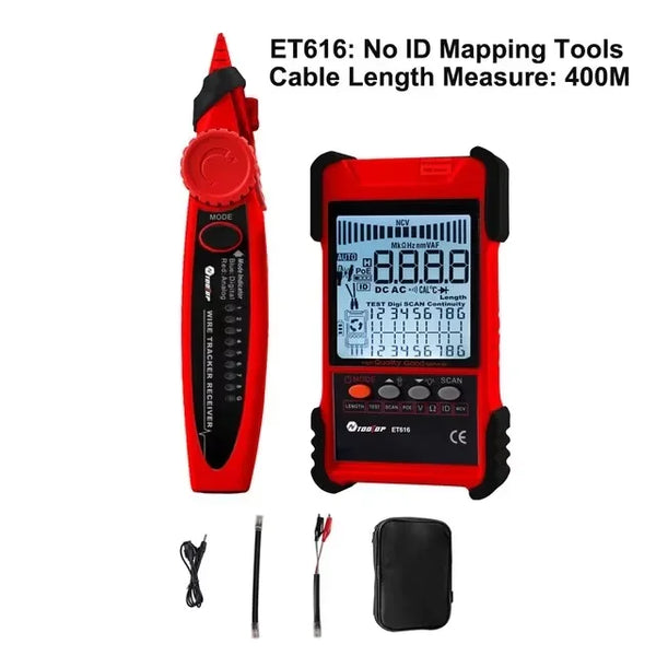 TOOLTOP ET616/ET618 Network Cable Tester Multimeter Anti-noise POE Lan Test 400M/600M Length detail image 7