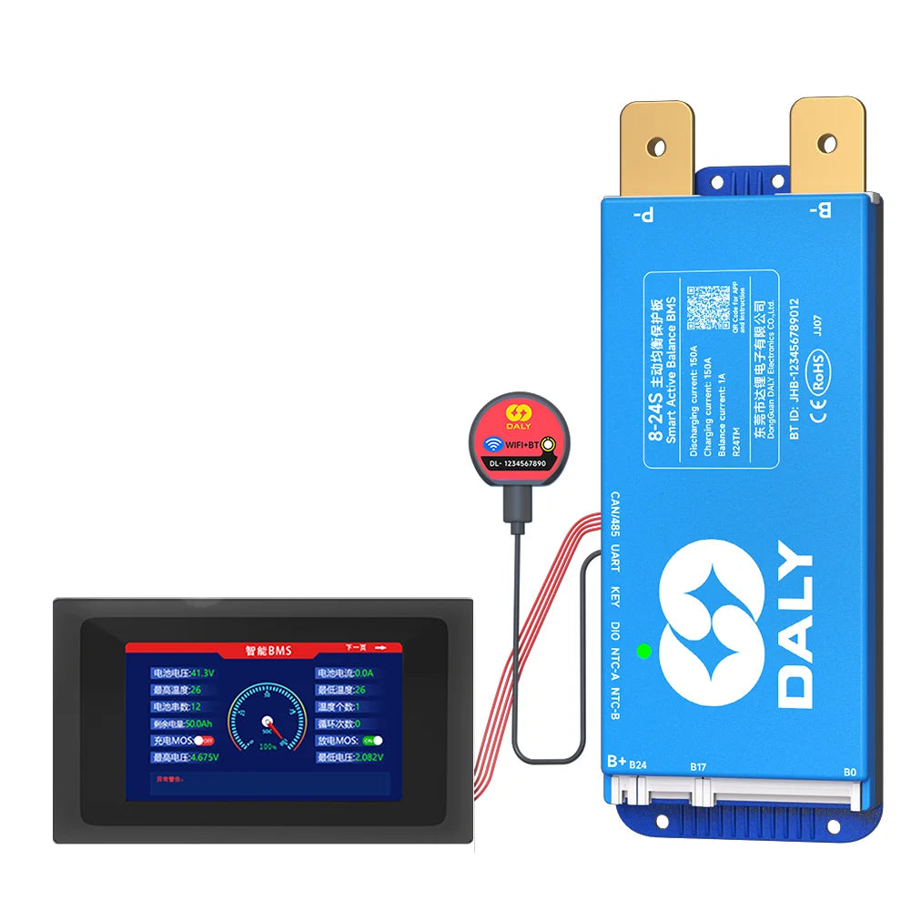 Daly BMS WiFi Active BMS 250 amperios for Lifepo4 4S 8S 24S 100A 150A 200A 500A Active Balance 1A Built-i product image