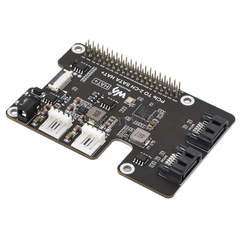 Raspberry Pi 5 PCIe to SATA Expansion Board with EEPROM HAT+ Waveshare PCIe TO 2-CH SATA detail image 5