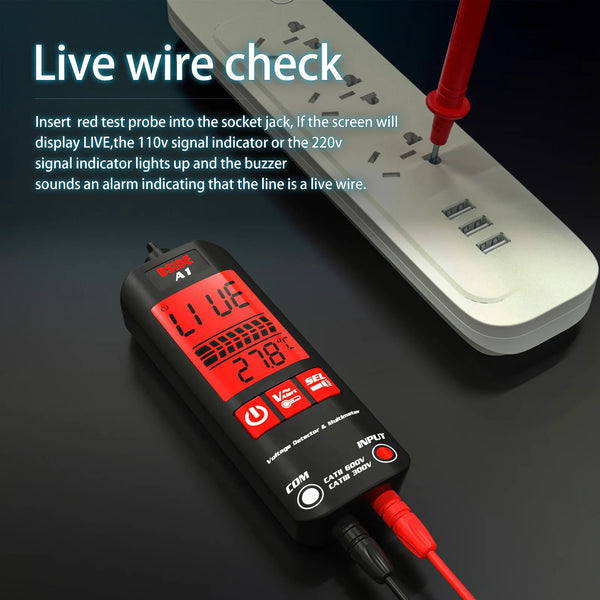 BSIDE A1 2000 Counts Multimeter LCD Digital Tester Voltage Detector DC/AC Voltage Frequency detail image 3