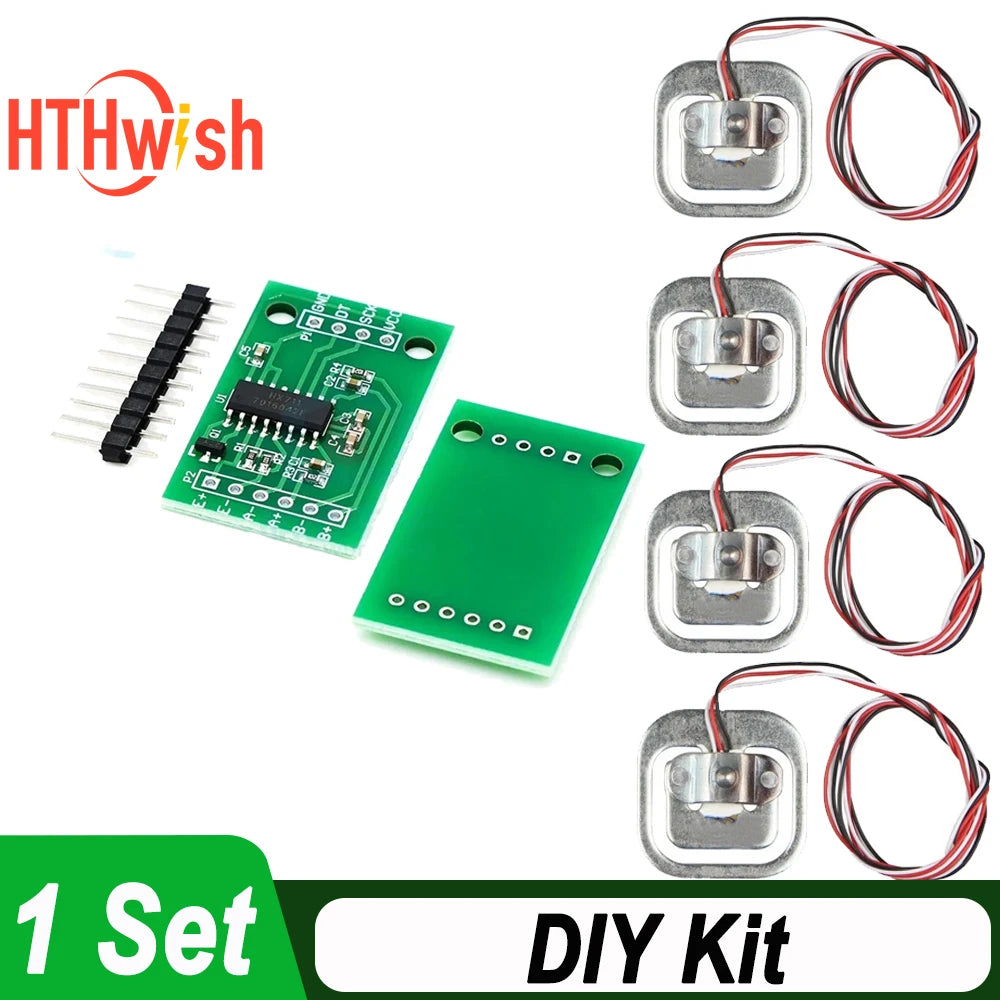 High Precision HX711 Load Cell Module with 4PCS 50kg Weight Sensors - DIY Electronic Scale Kit for Accura product image
