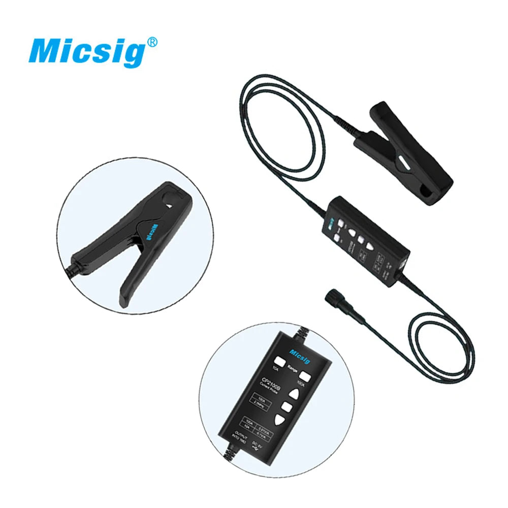 Micsig CP2100A CP2100B AC/DC Current Probes 2.5MHz 10A/100A Maximum Measurable Current 100Apk 70.7Arms (DC+ACpk)