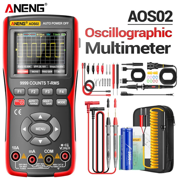 ANENG AOS02 Digital Oscilloscope 48MS/s Sampling Rate 10MHZ Analog Transistor Test detail image 2