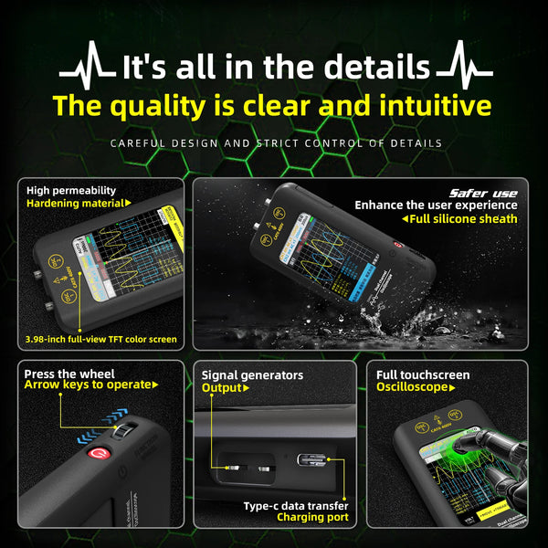 BSIDE New Touch Screen Digital Oscilloscope+Signal Generator Dual Channel 50MHz Automatic detail image 4