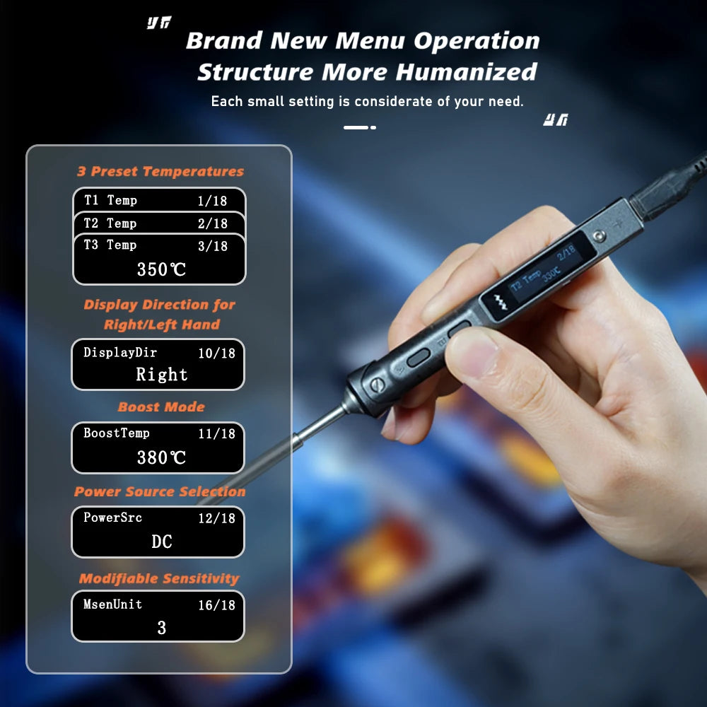 Original TS101 Electric Soldering Iron Adjustable Temperature USB Portable Digital Welding Station 65W Mini TS100 Upgraded