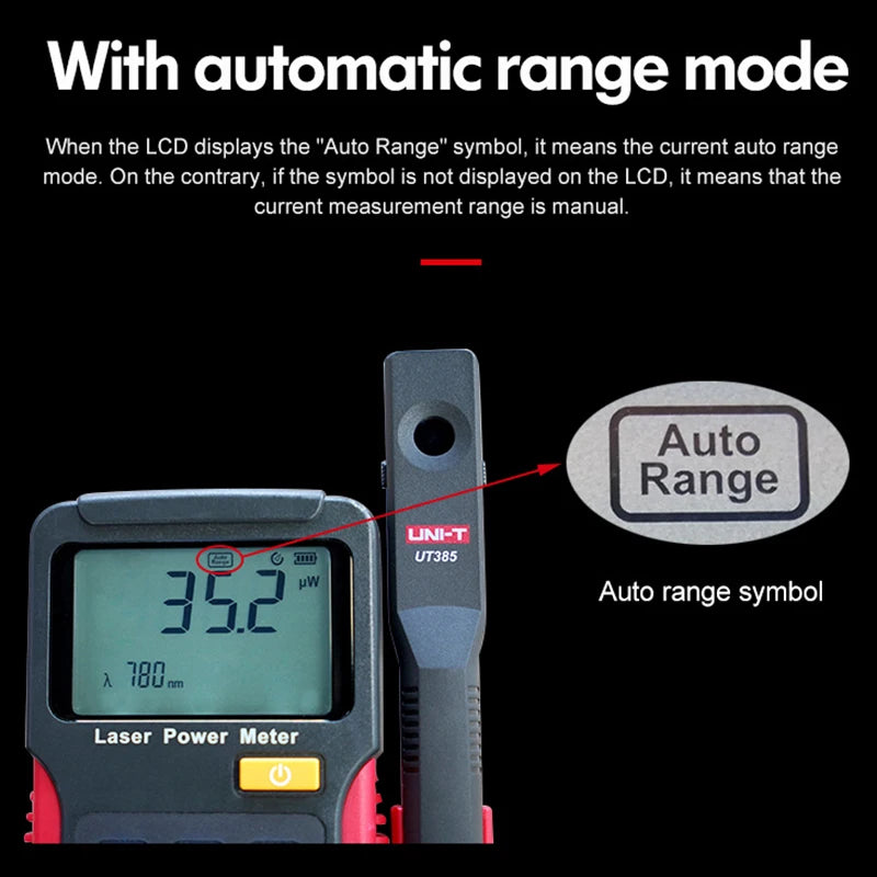 UNI-T Laser Power Meter UT385 Precision Laser Sensor Power Analyzer Laser Power Tester LCD Screen Display