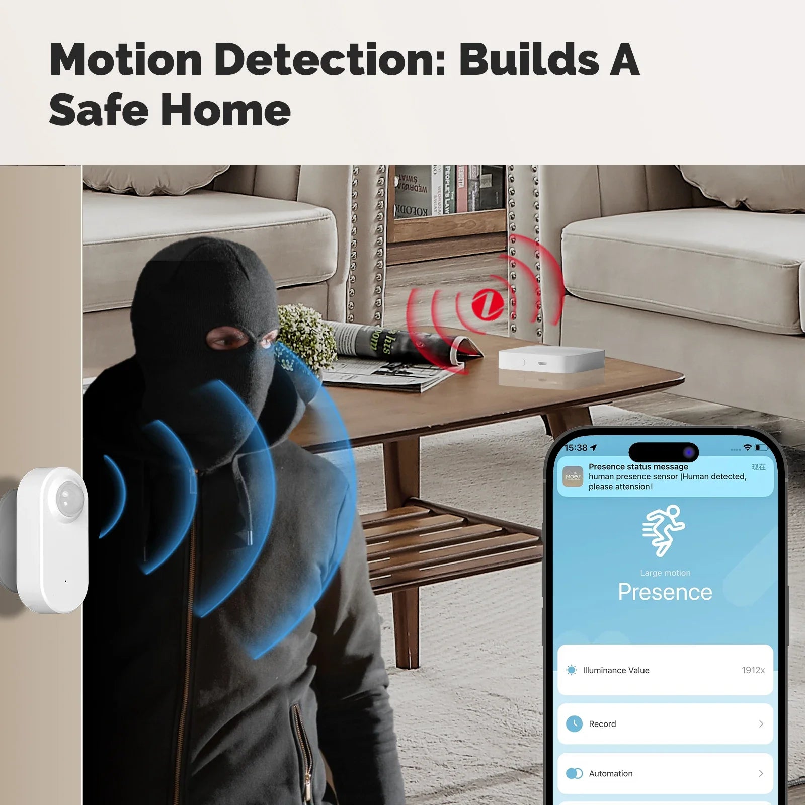 MOES Tuya ZigBee Smart Radar Sensor, 24GHz mmWave Human Presence Detection detail image 3