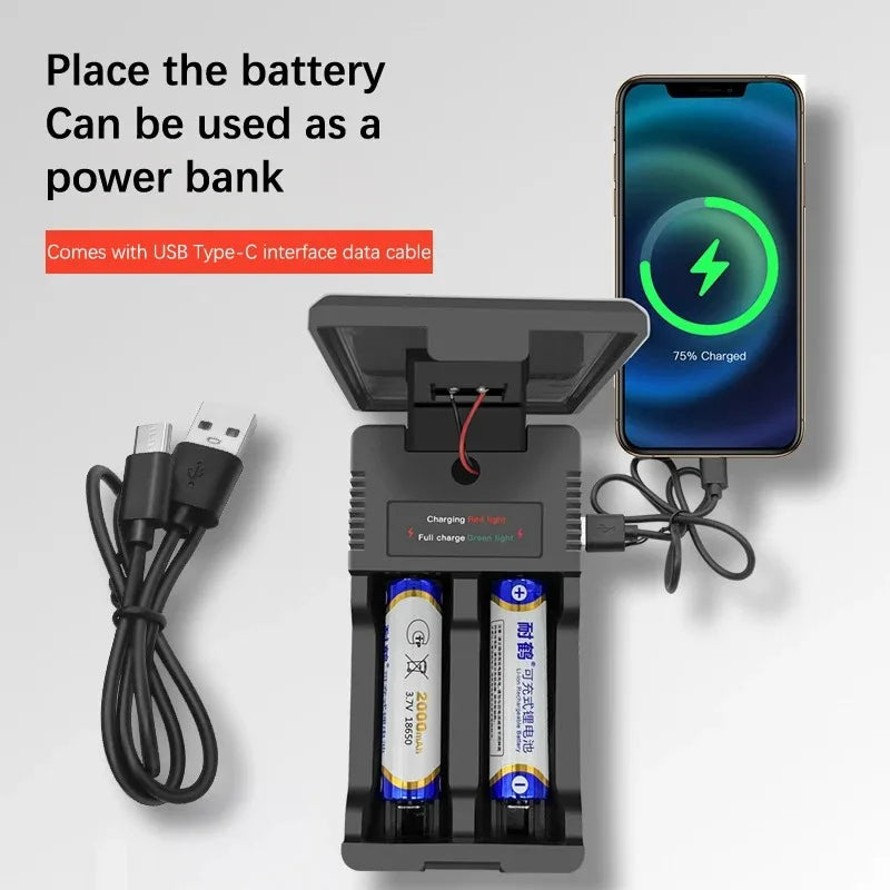 18650 Solar Battery Charger Multi Munctional Solar Type C Intelligent Lithium Battery Holder detail image 3
