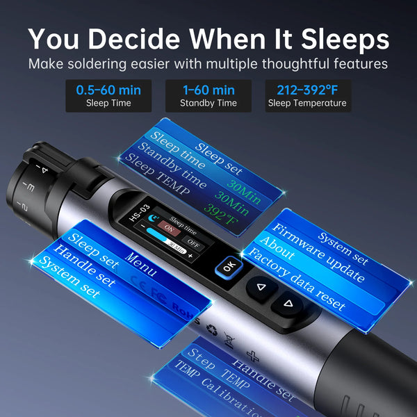FNIRSI HS-03 Wireless Soldering Iron 10W Rechargeable Portable Soldering Iron 100-450 detail image 7