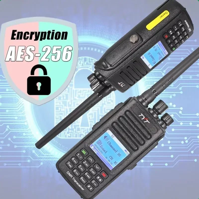 TYT MD-UV390 Plus DMR Digital Walkie Talkie 5W/10W GPS AES256 Encryption Optional IP67 Waterproof VHF UHF 3000 LCD MDUV390 Radio