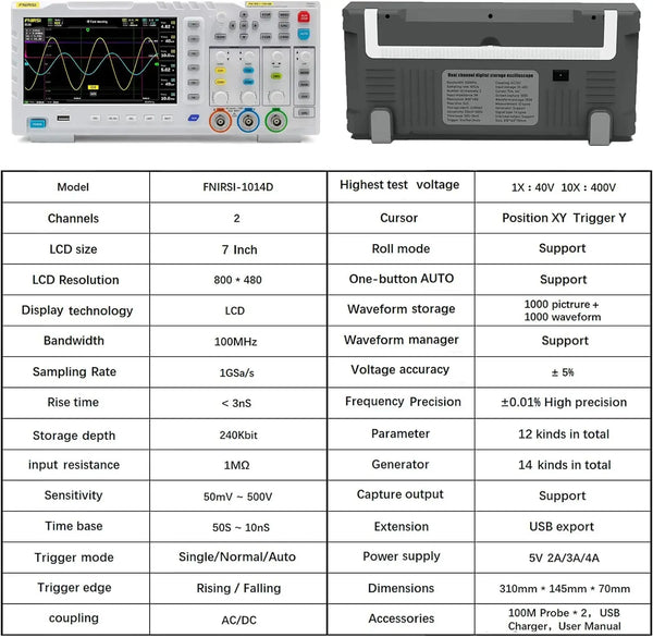 FNIRSI 1014D 2 in 1 Digital Oscilloscope DDS Signal Generator detail image 6