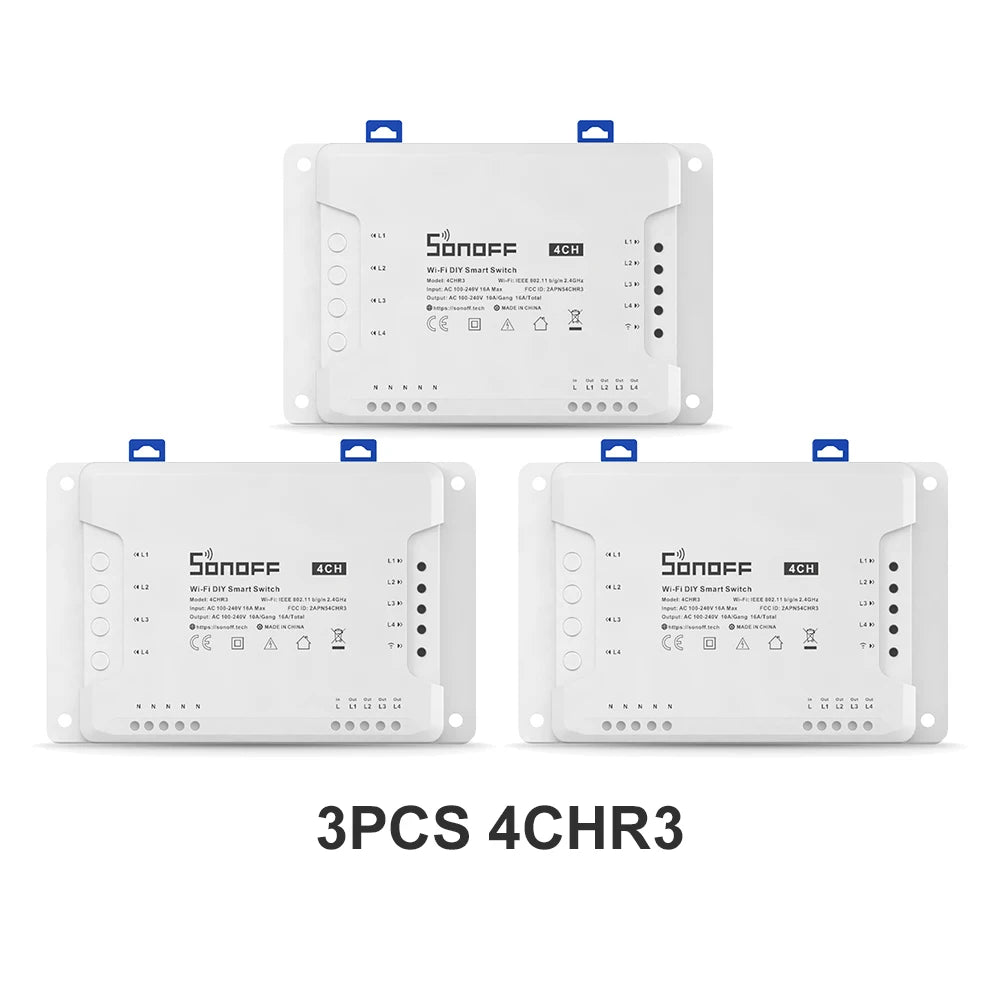 SONOFF 4CHR3 4CHPROR3 4-gang/4 Way Wifi Smart Switch 433mhz RF Control Smart Home Support detail image 9