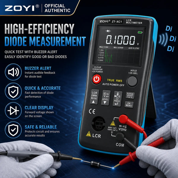 ZOYI ZT-XC1 High Precision LCR Digital Bridge + True RMS Multimeter 2-in-1 Professional Tester Inductance Resistance Capacitance