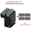 Brush For Bambu Lab P1 X1 Print Head Cleaner Full Metal Two-side Clean Nozzle Wiper Silicone Brush Mounted Scrubber Replacement
