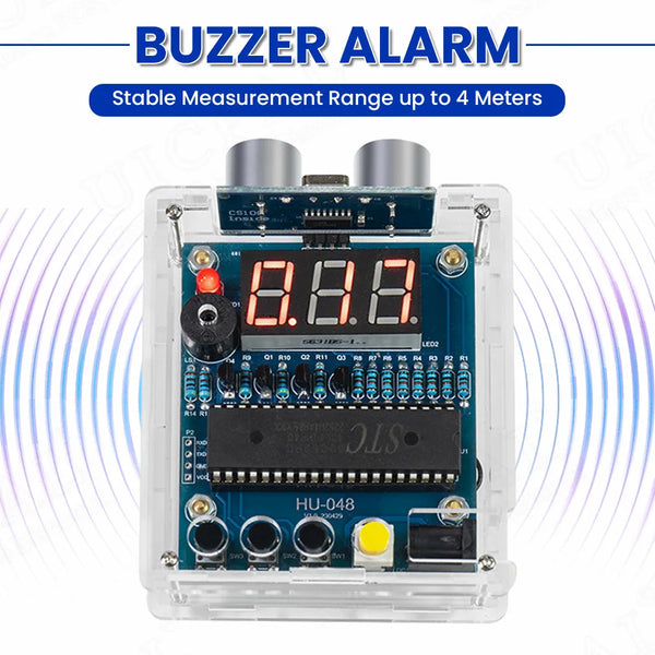 DIY Ultrasonic Ranging Electronic Kit STC with LED Measuring Distance 0-4M Radar Alarm DIY detail image 4