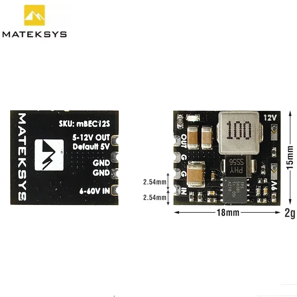 MATEK MICRO BEC 6-60V TO 5V/9V/12V-ADJ MBEC12S Step-Down Regulator Module For RC Model Airplane Helicopter FPV Racing Drone