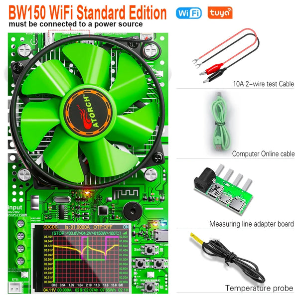 ‌Tuya WiFi Smart Battery Tester 18650 Capacity Meter USB Electronic Load Internal Resistance Detector with Real-Time APP Monitor