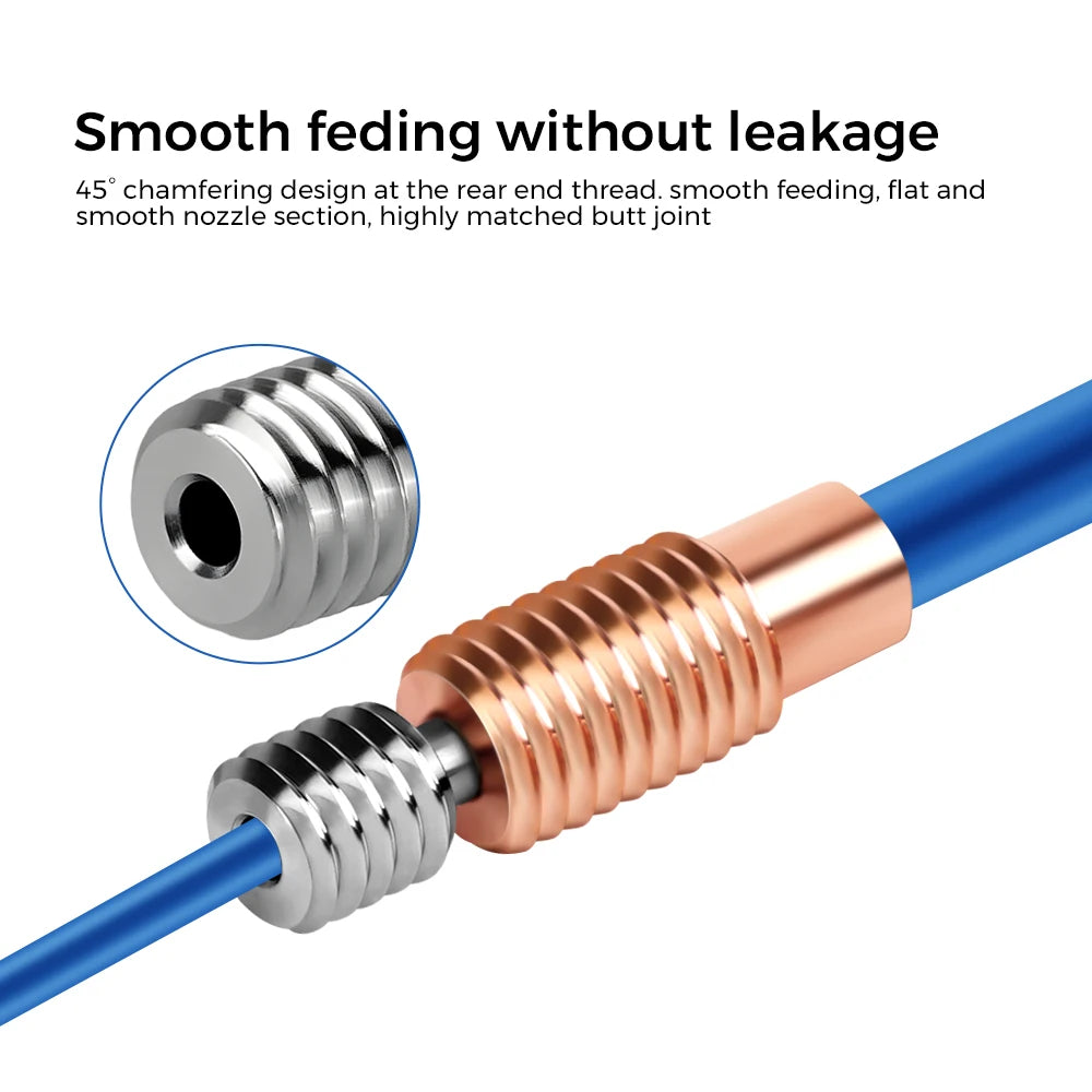 High Quality E3D V6 Throat V5 3D Printer Parts CR10 Bi-metal Heatbreak Copper Plated MK8 Throats For Kobra 2 Series CR10S CR6 SE