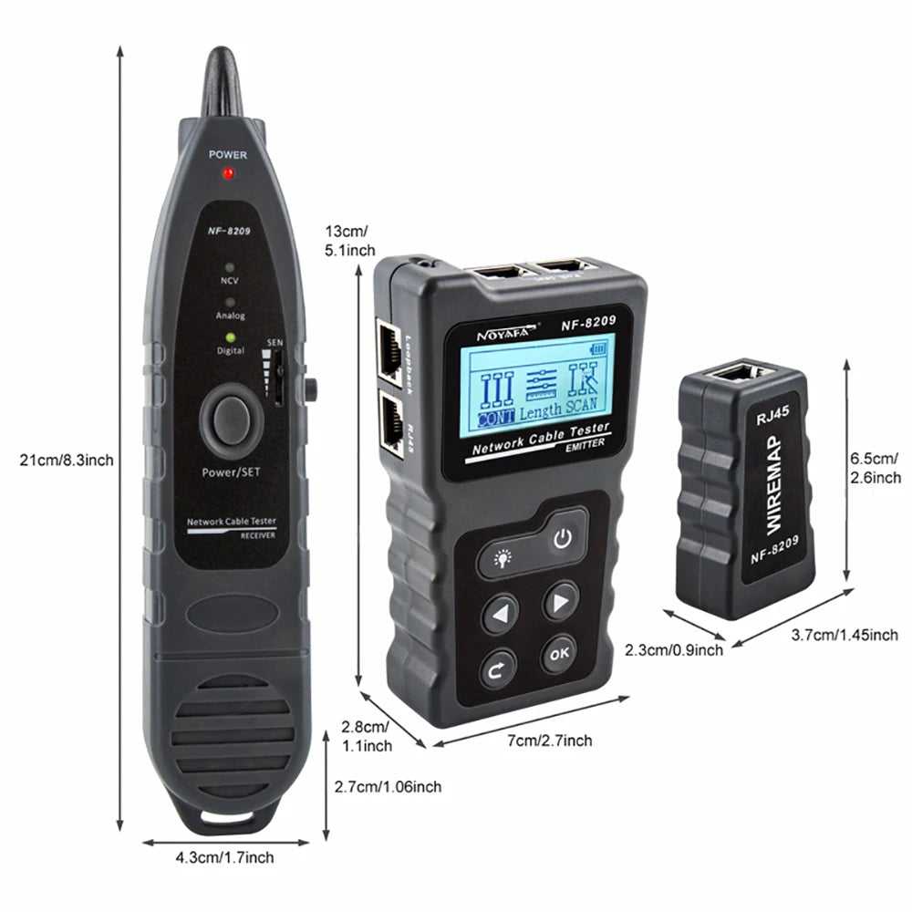 NOYAFA NF-8209 Cable Tester Measure Length Lan POE Scan Test LCD Display Wire Checker Cable detail image 5