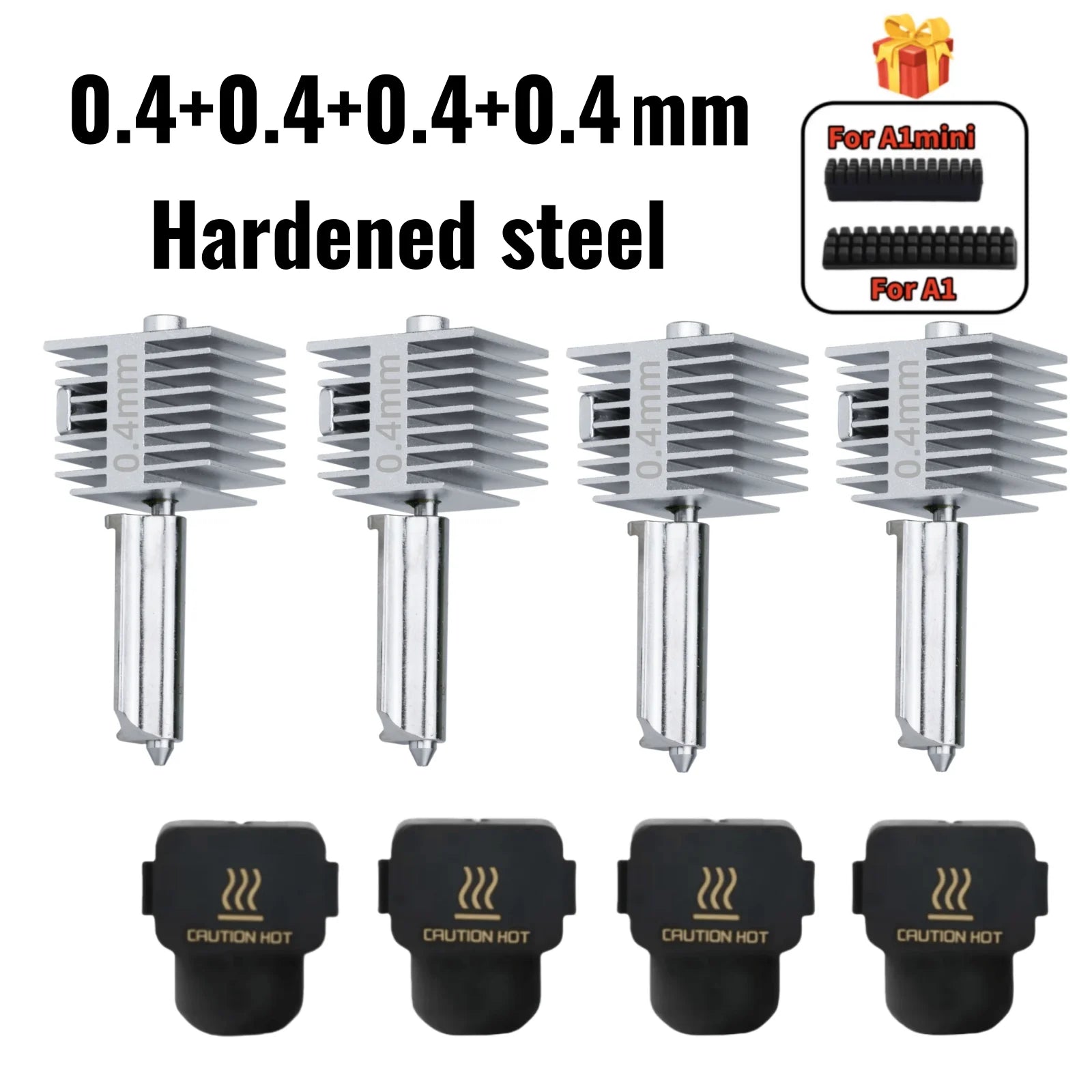 For Bambu Lab A1/A1MINI Nozzle Hardened steel Integrated A2L Hotend Kit High-Precision A1 Nozzles Same As Original High Quality